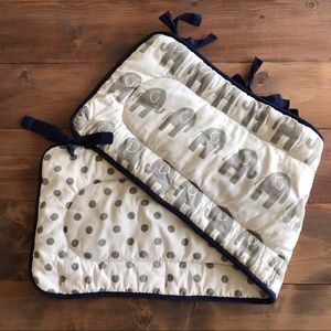 Carousel Designs Navy and Gray Crib Rail Cover